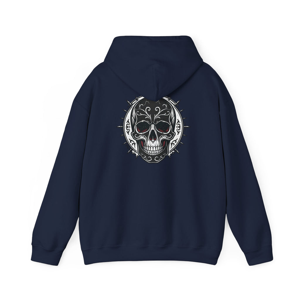 Skull & Rose Hoodie — Gothic Skull Rose Graphic Hooded Sweatshirt