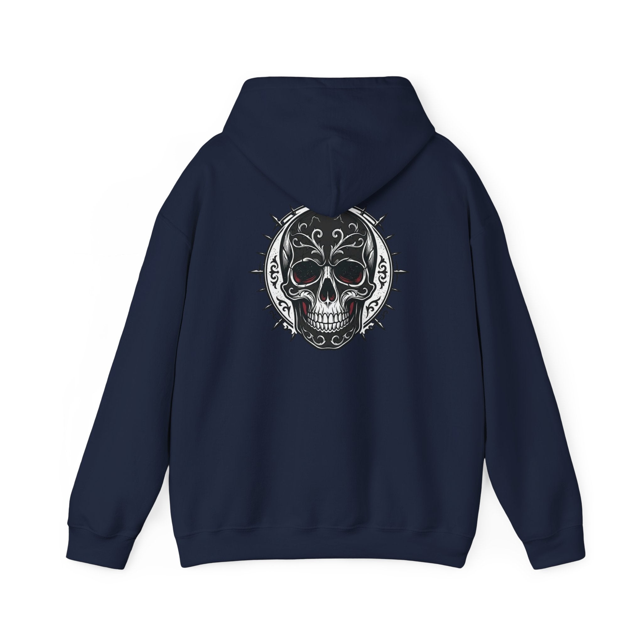 Skull & Rose Hoodie — Gothic Skull Rose Graphic Hooded Sweatshirt