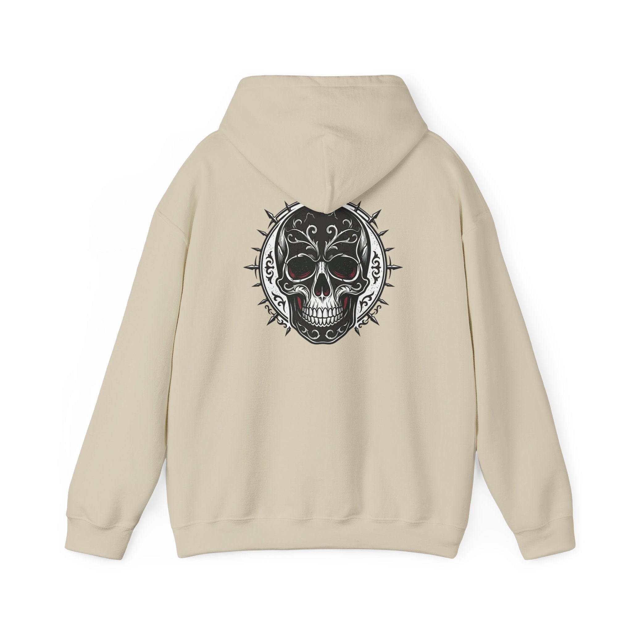 Skull & Rose Hoodie — Gothic Skull Rose Graphic Hooded Sweatshirt