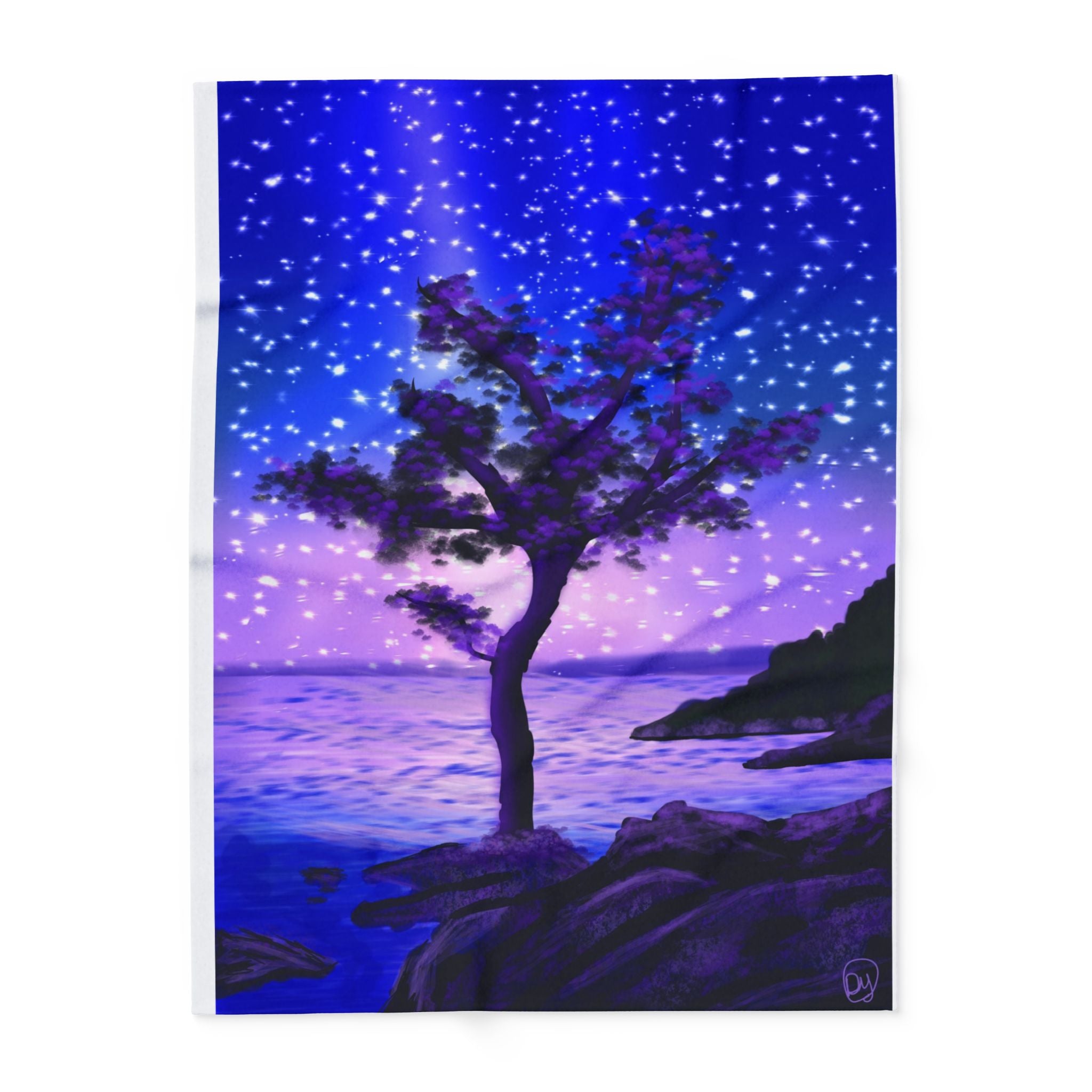 Arctic Fleece Blanket — Starry Night Coastal Tree Throw