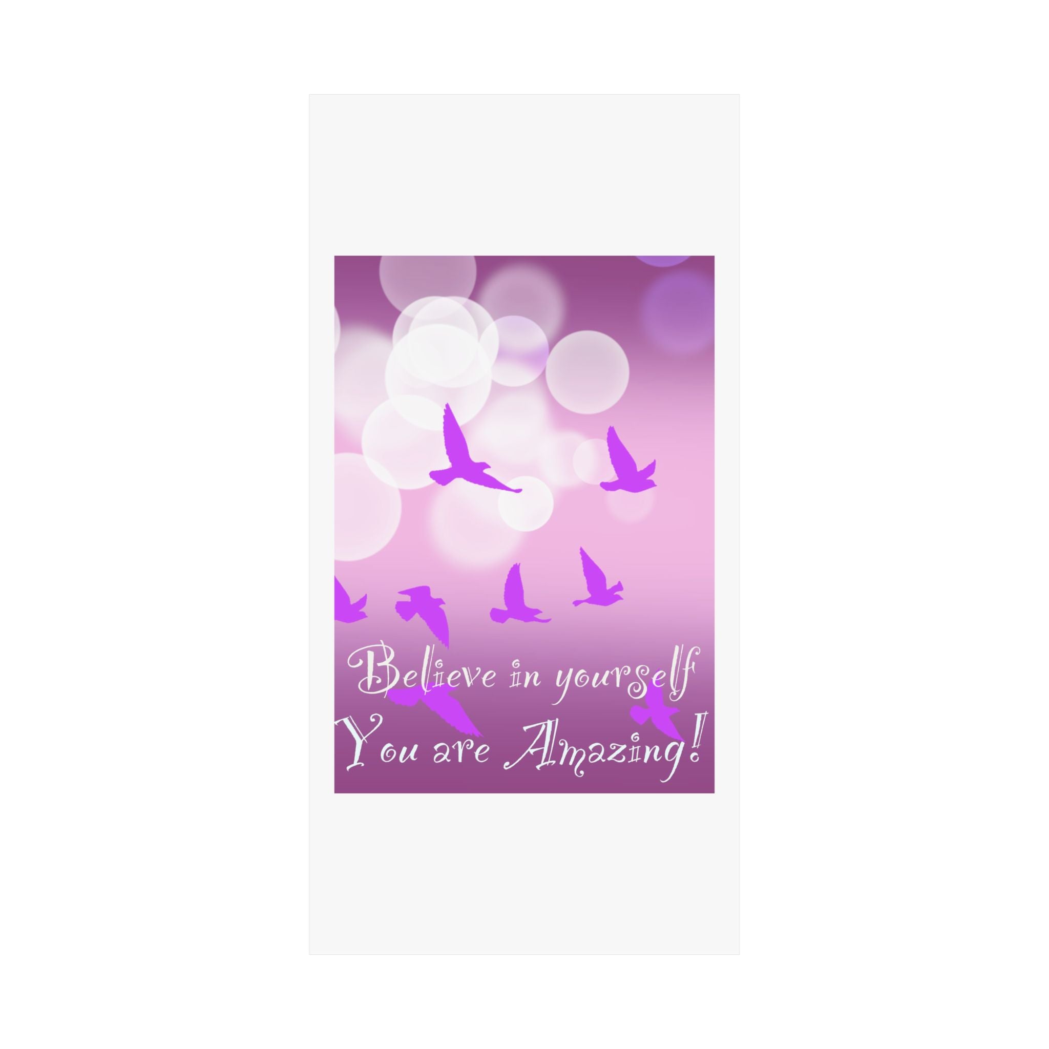 Believe in Yourself Inspirational Poster — Pink Birds Motivational Wall Art