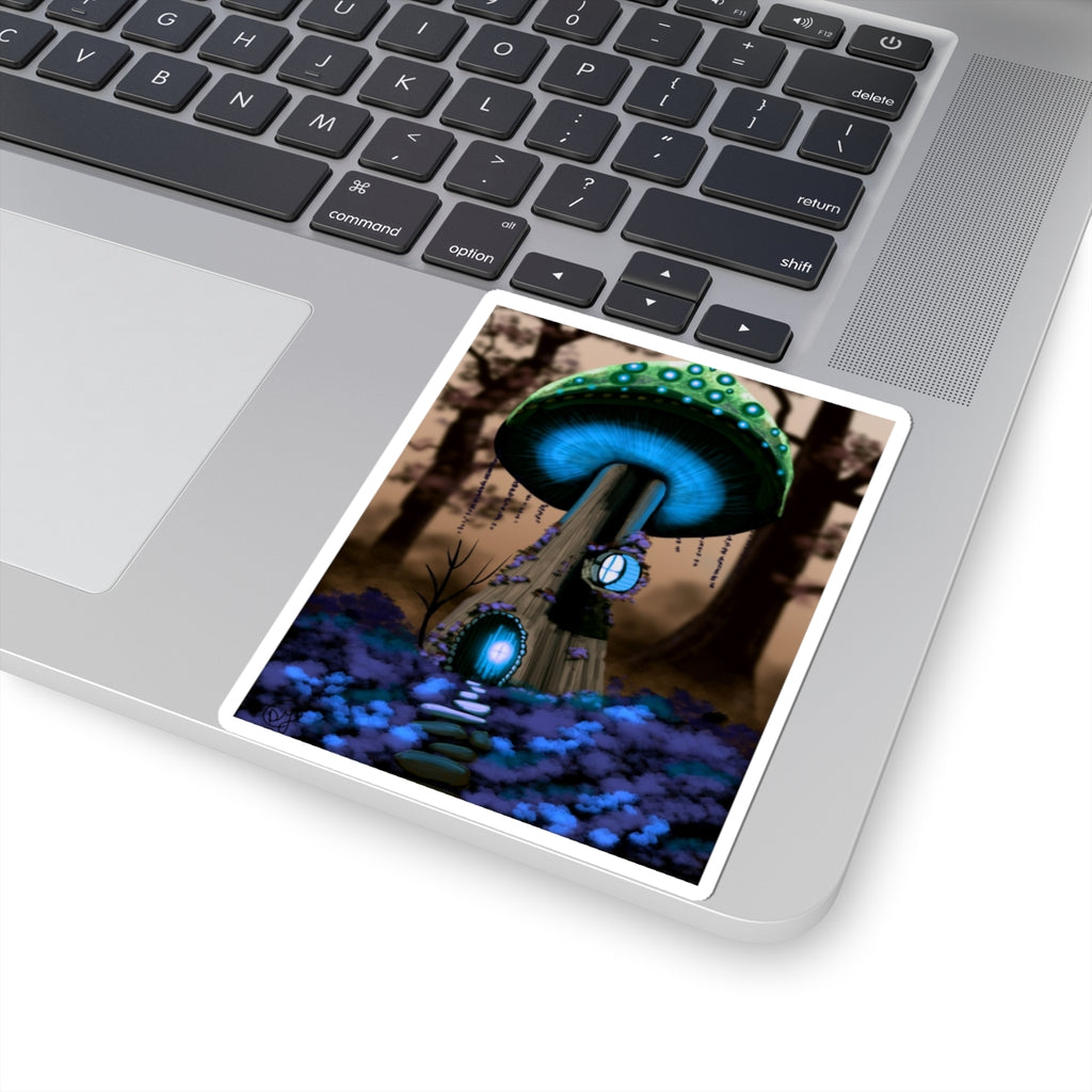 Mystical Glowing Mushroom Sticker — Fantasy Forest Kiss-Cut Vinyl