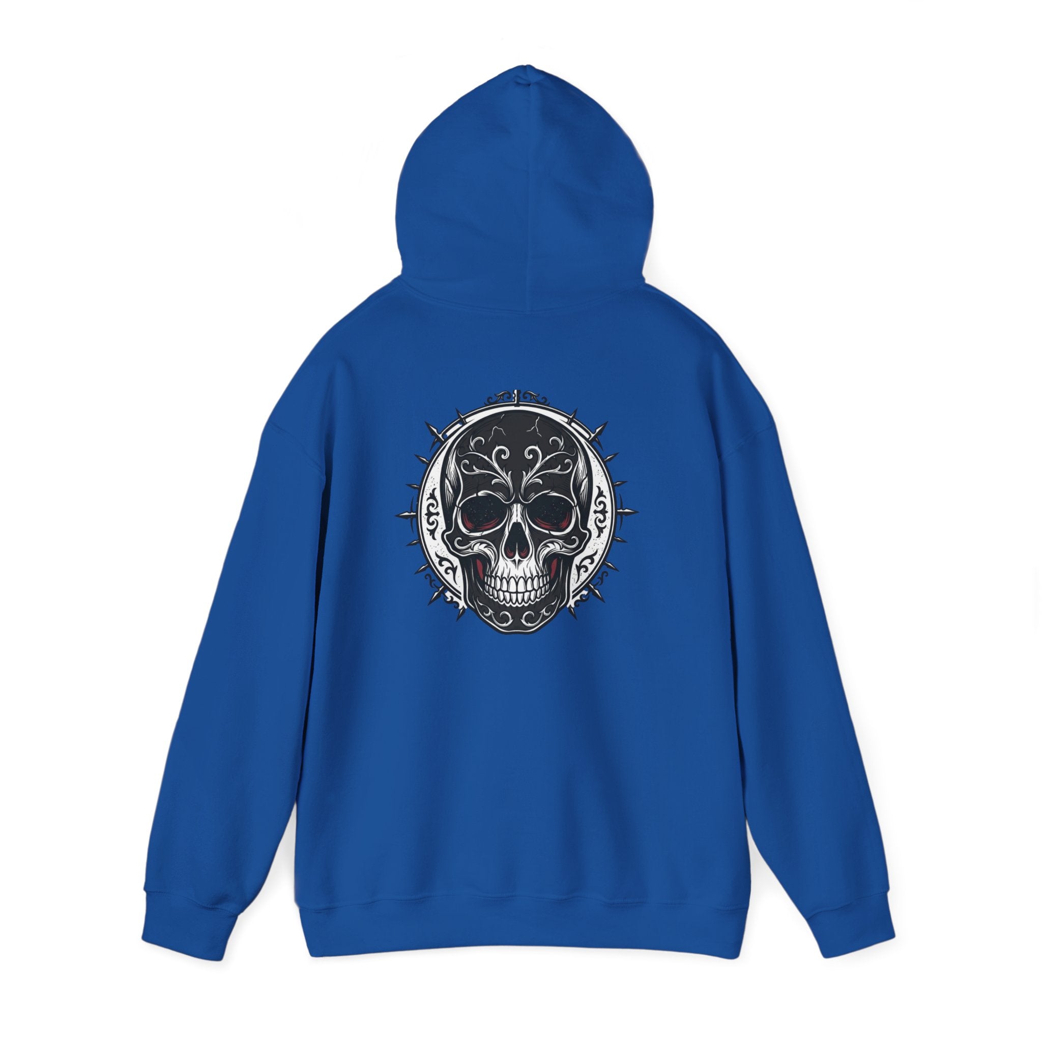Skull & Rose Hoodie — Gothic Skull Rose Graphic Hooded Sweatshirt