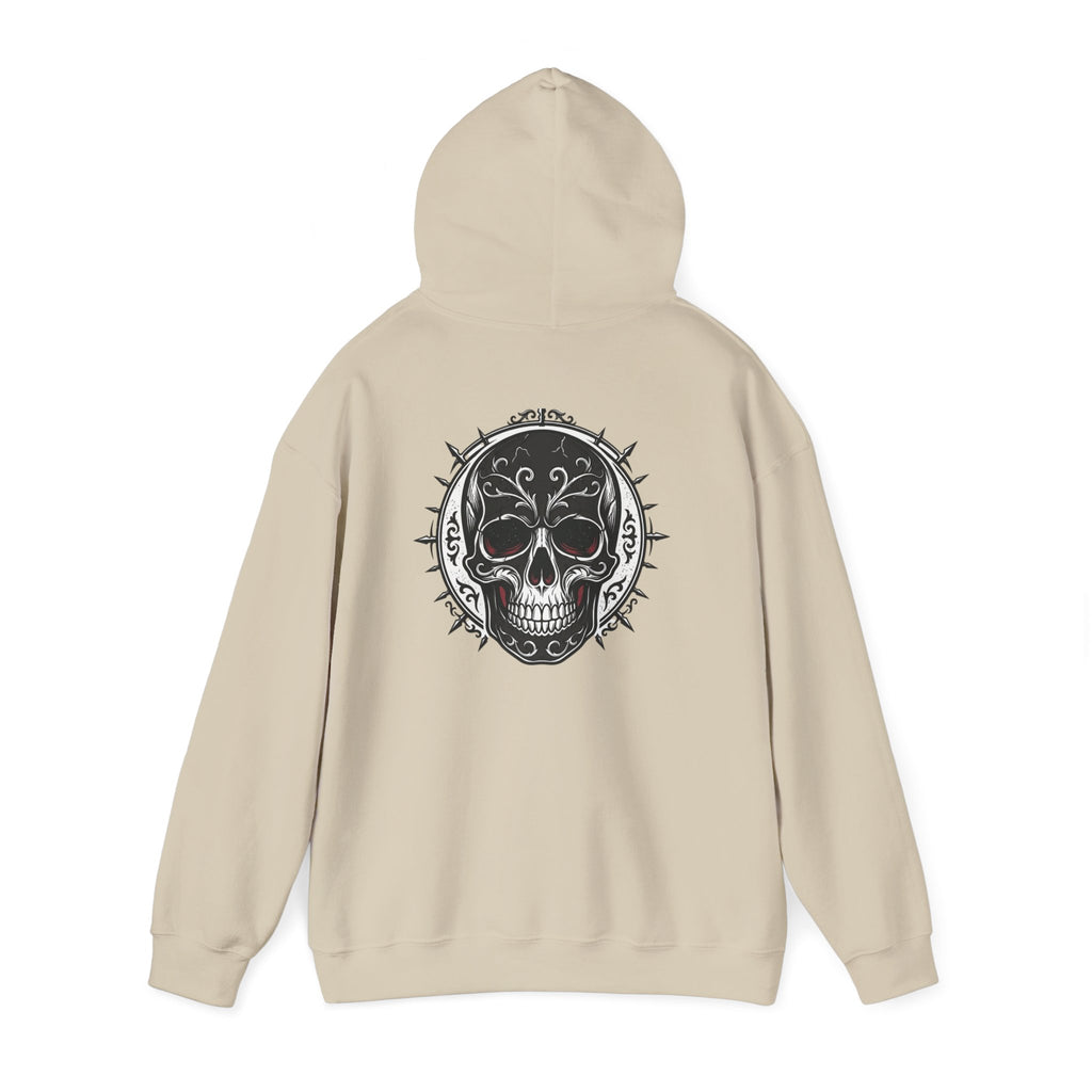 Skull & Rose Hoodie — Gothic Skull Rose Graphic Hooded Sweatshirt