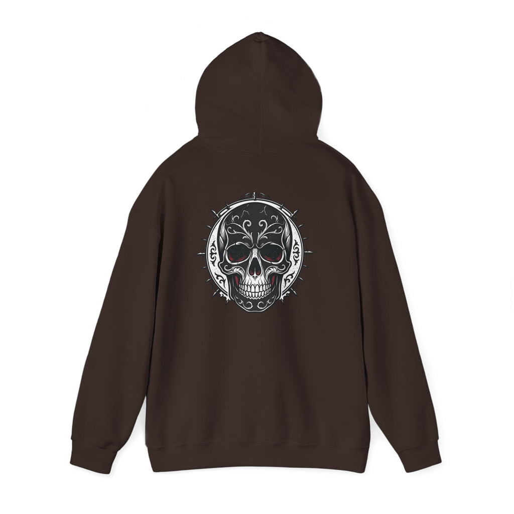 Skull & Rose Hoodie — Gothic Skull Rose Graphic Hooded Sweatshirt