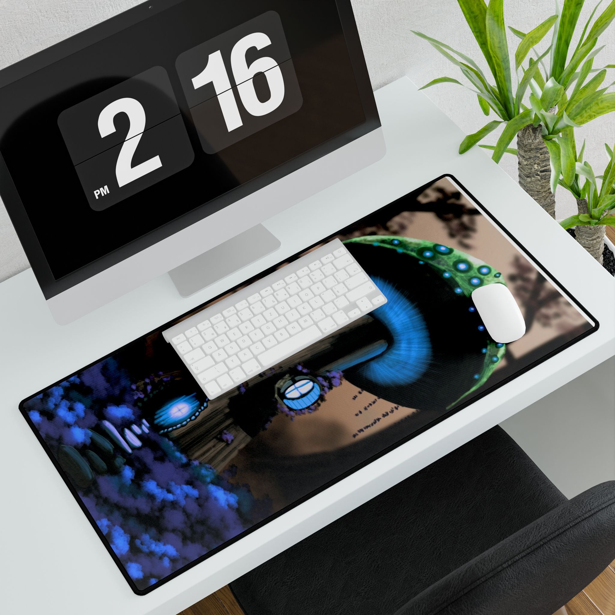Mystic Glowing Mushroom Desk Mat — Fantasy Gaming Mouse Pad