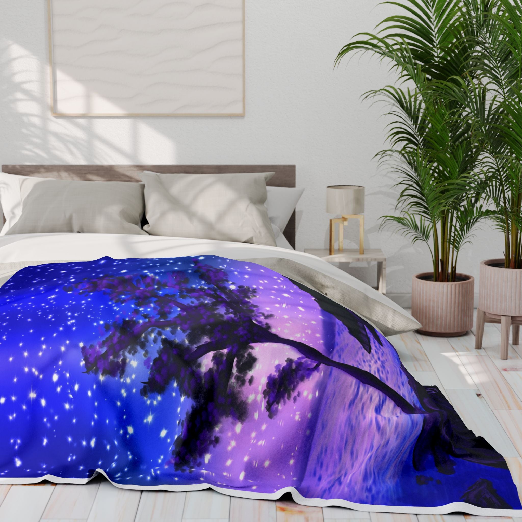 Arctic Fleece Blanket — Starry Night Coastal Tree Throw