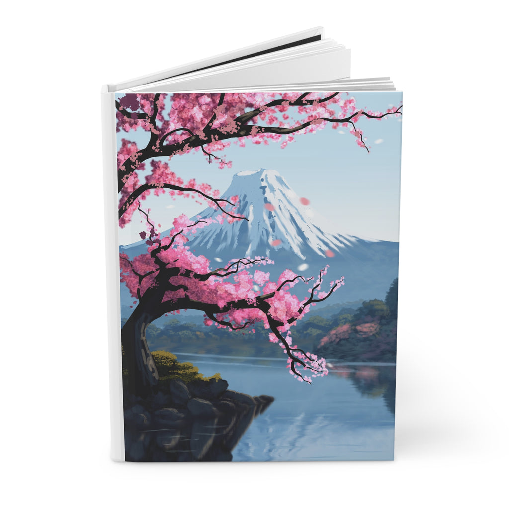 Cherry Blossom Mountain Hardcover Journal — Scenic Sakura Notebook for Travel, Reflection & Sketching