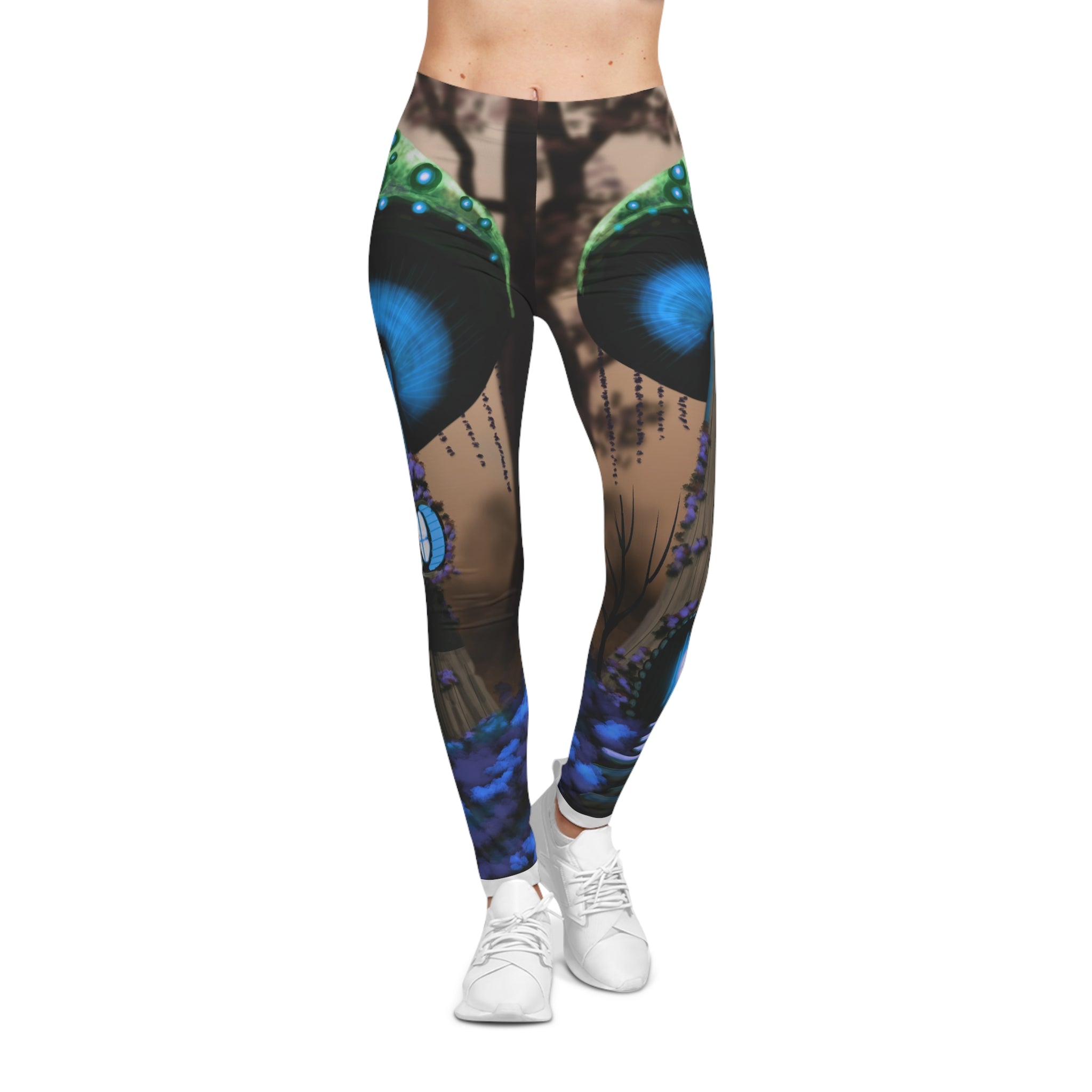 Mystic Mushroom Leggings — Women's Psychedelic Forest AOP Leggings
