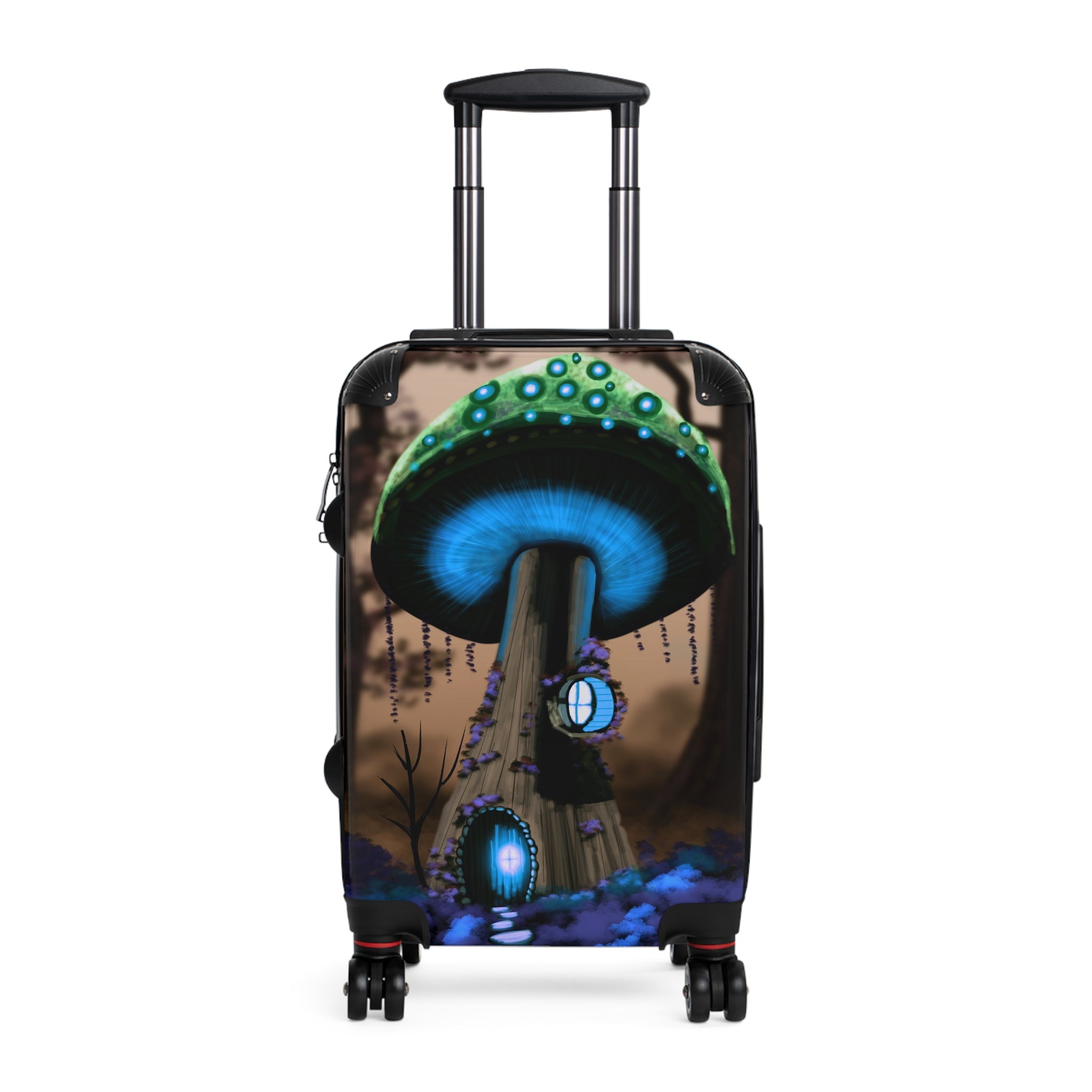 Glow Mushroom Suitcase — Fantasy Luggage with Neon Fungi Design