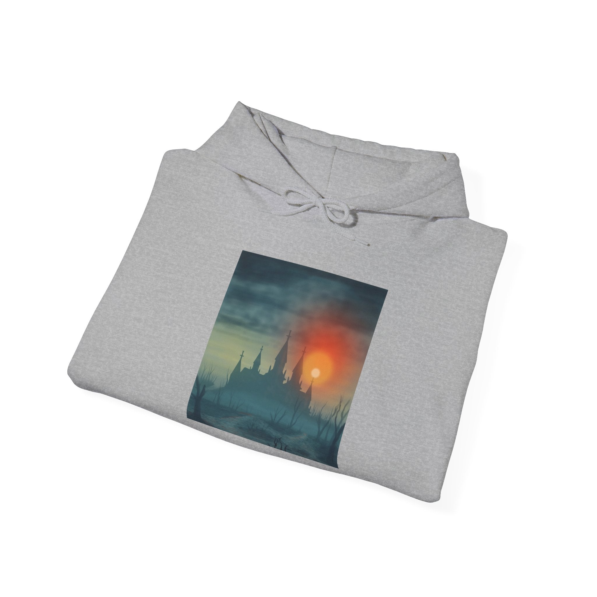 Sunset Castle Hoodie — Atmospheric Fantasy Landscape Sweatshirt