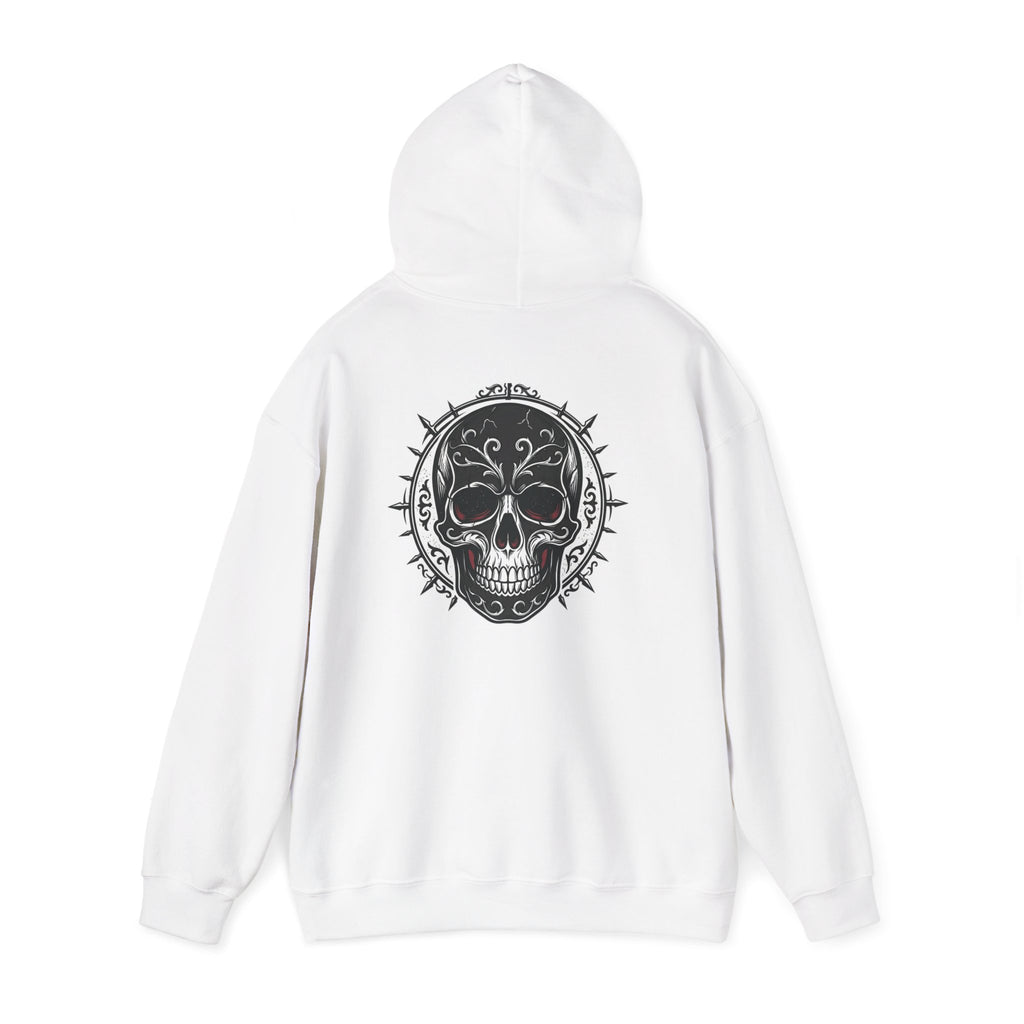 Skull & Rose Hoodie — Gothic Skull Rose Graphic Hooded Sweatshirt