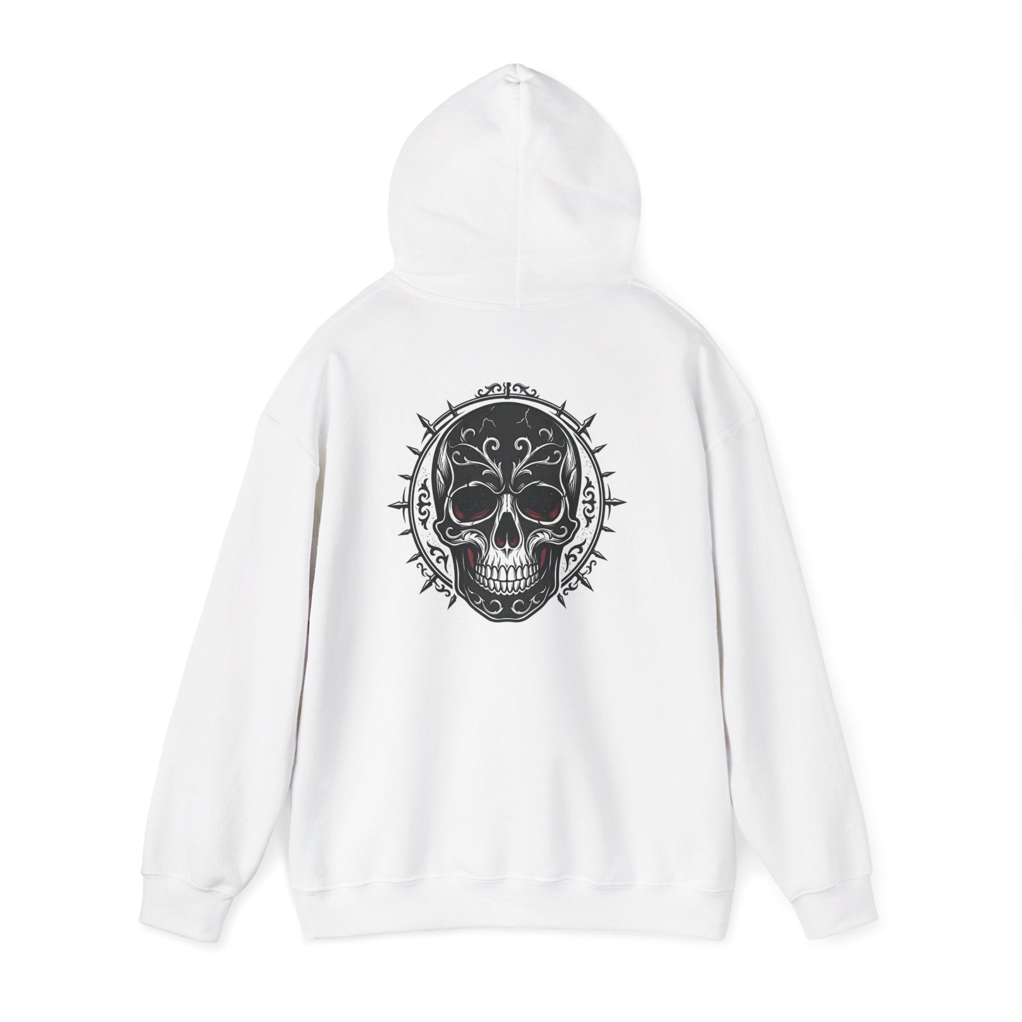 Skull & Rose Hoodie — Gothic Skull Rose Graphic Hooded Sweatshirt