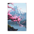 Canvas: Japanese Cherry Blossom Mount Fuji Stretched Wall Art