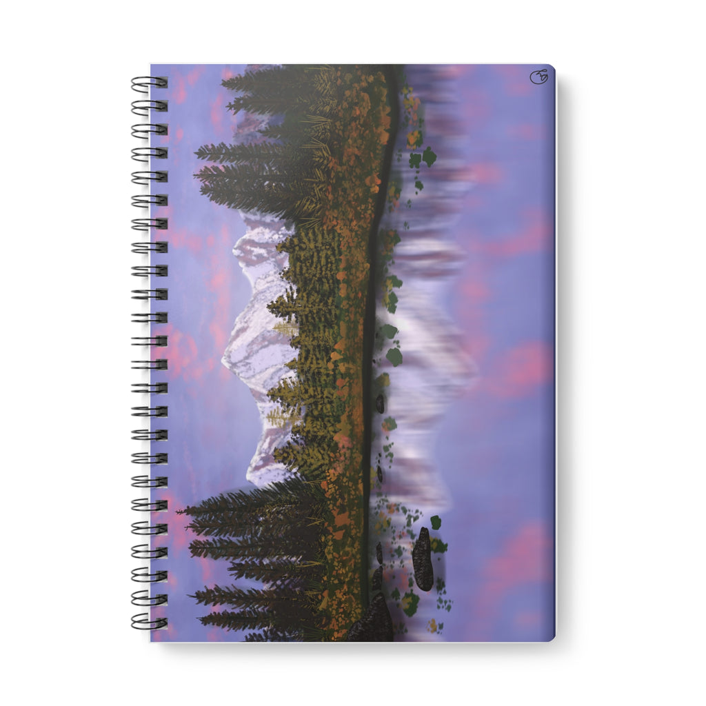 Mountain Lake Sunset Spiral Notebook — A5 Wirobound Journal