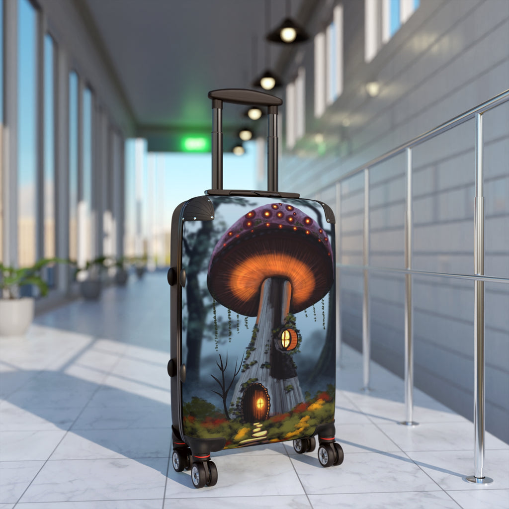 Enchanted Mushroom Cottage Carry-On Suitcase — Fantasy Forest Luggage