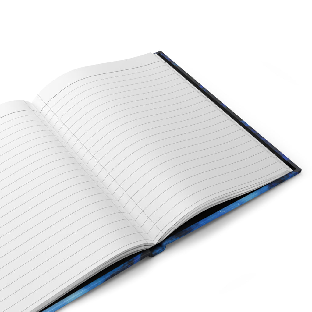 Moonlit Waterfall Hardcover Journal — Blue Fantasy Notebook for Dreams, Reflection & Creative Writing