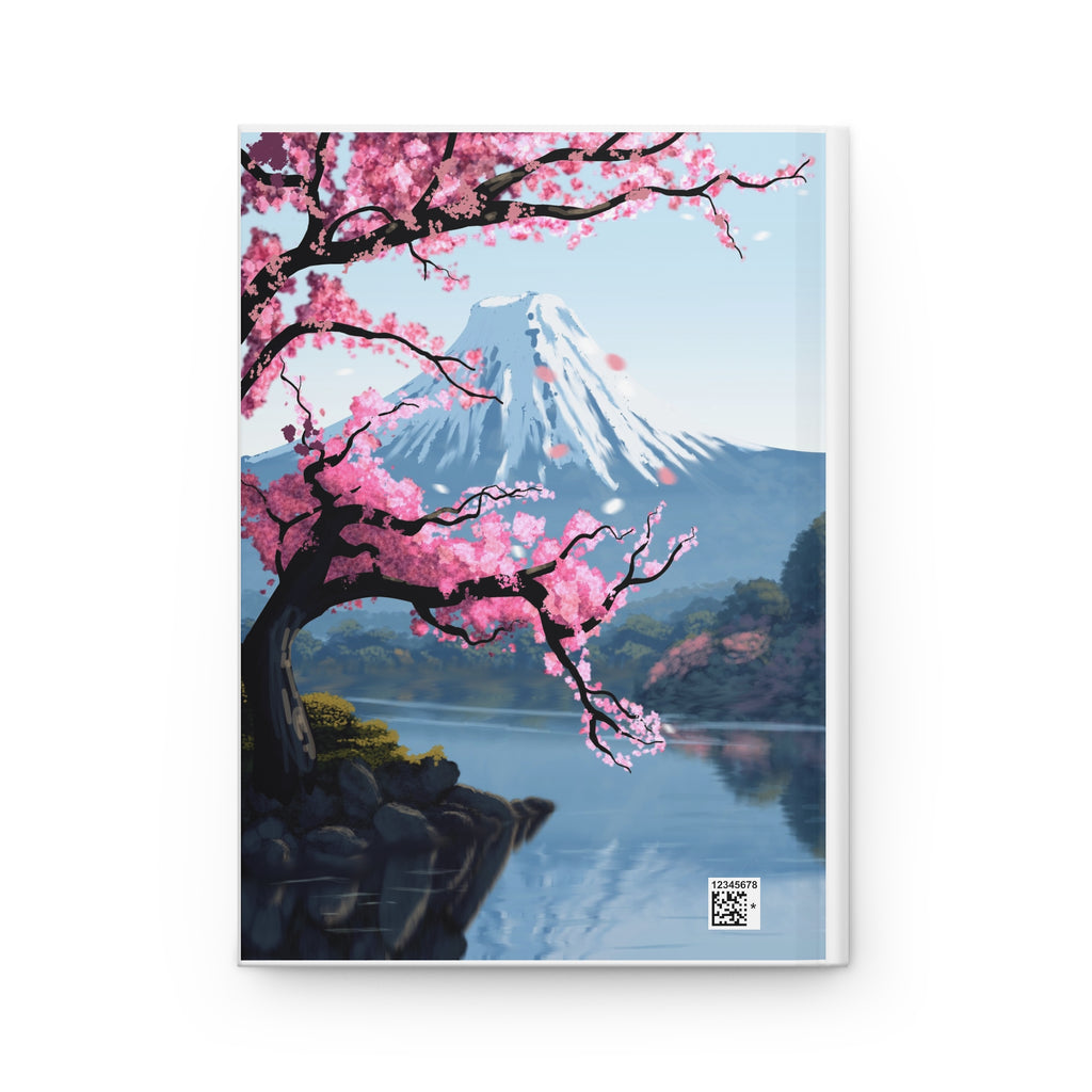 Cherry Blossom Mountain Hardcover Journal — Scenic Sakura Notebook for Travel, Reflection & Sketching
