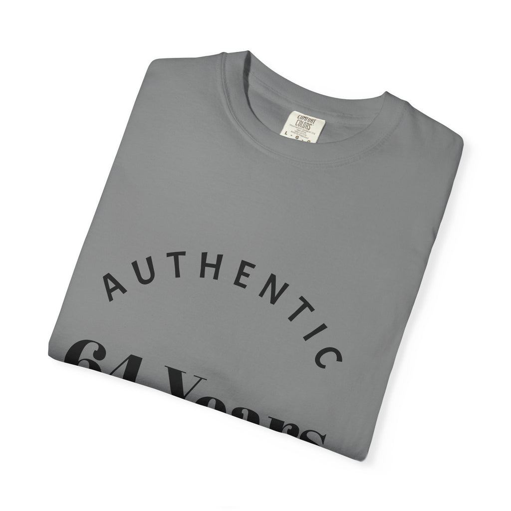 T-Shirt — "Authentic 64 Years" with Enchanted Mushroom Back Art