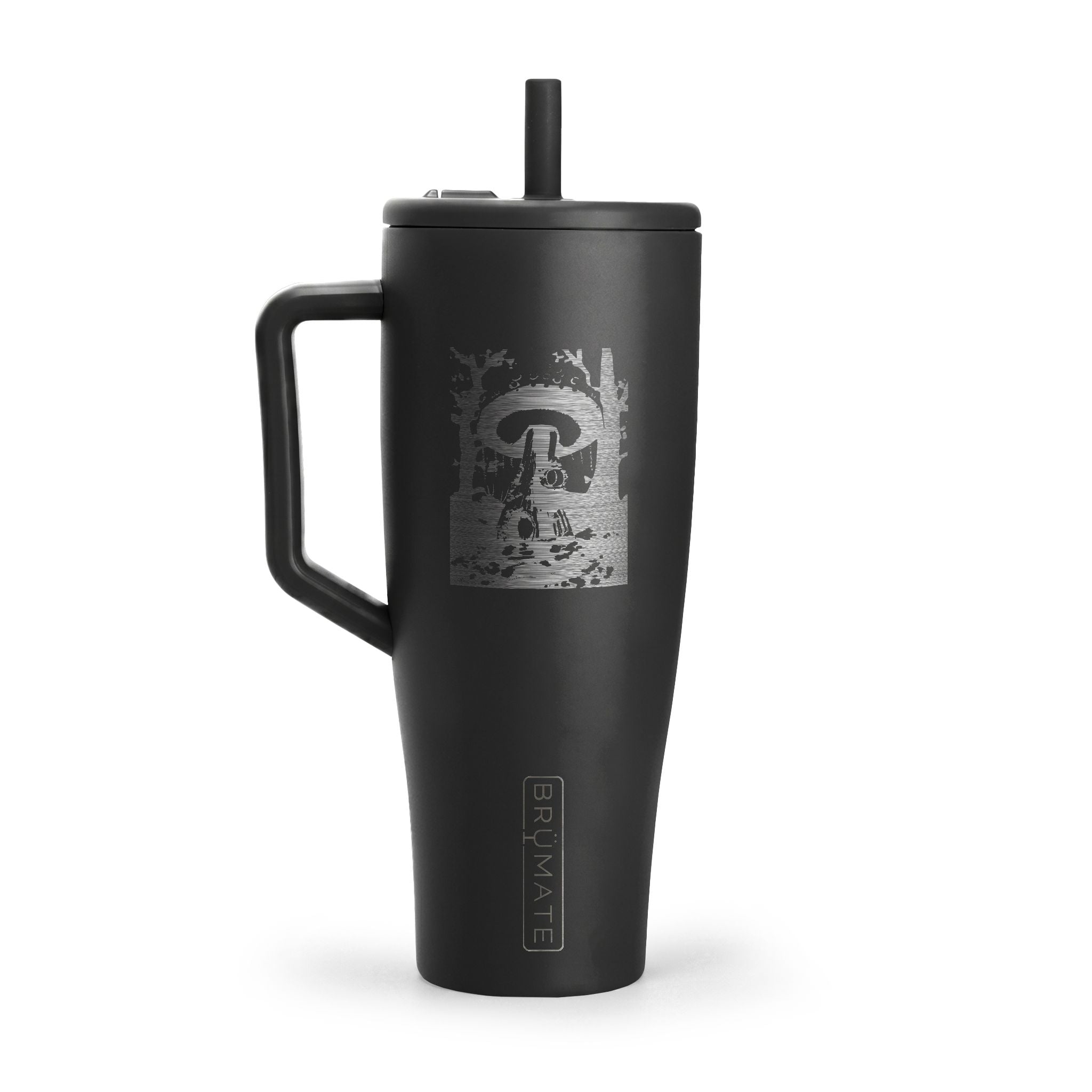 40oz Engraved Insulated Tumbler with Handle — Mushroom Forest Design