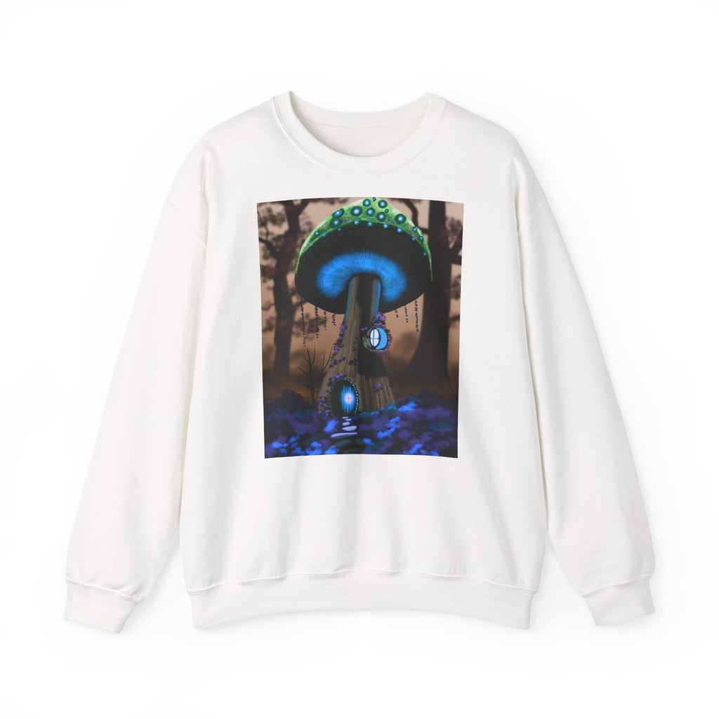 Magic Mushroom Crewneck Sweatshirt - Neon Mushroom Forest Graphic