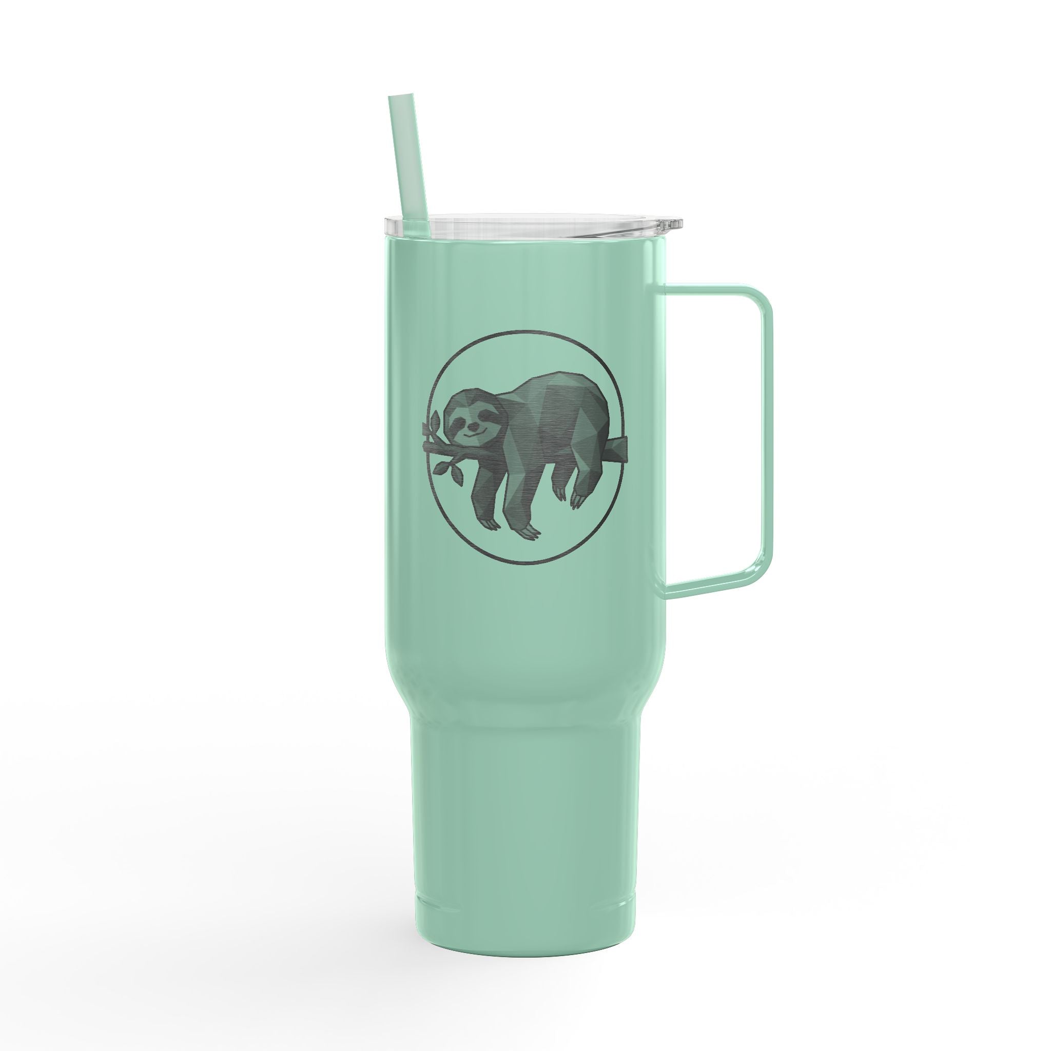 40oz Engraved Insulated Tumbler with Lid — Sloth Design