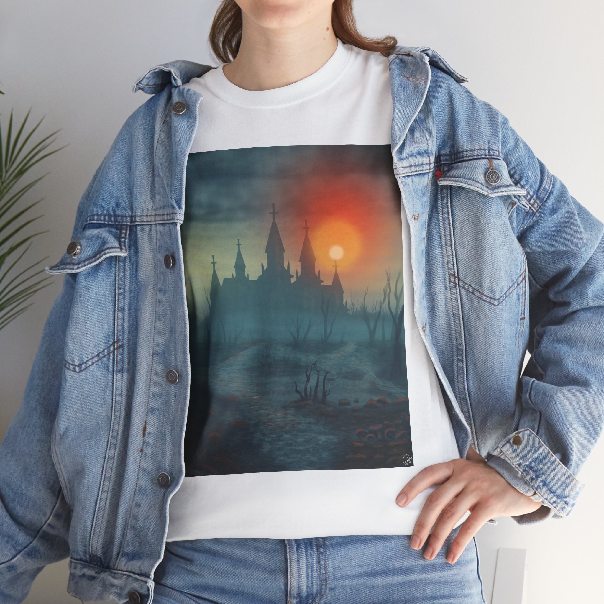 Castle Sunset T‑Shirt — Moody Gothic Landscape Tee