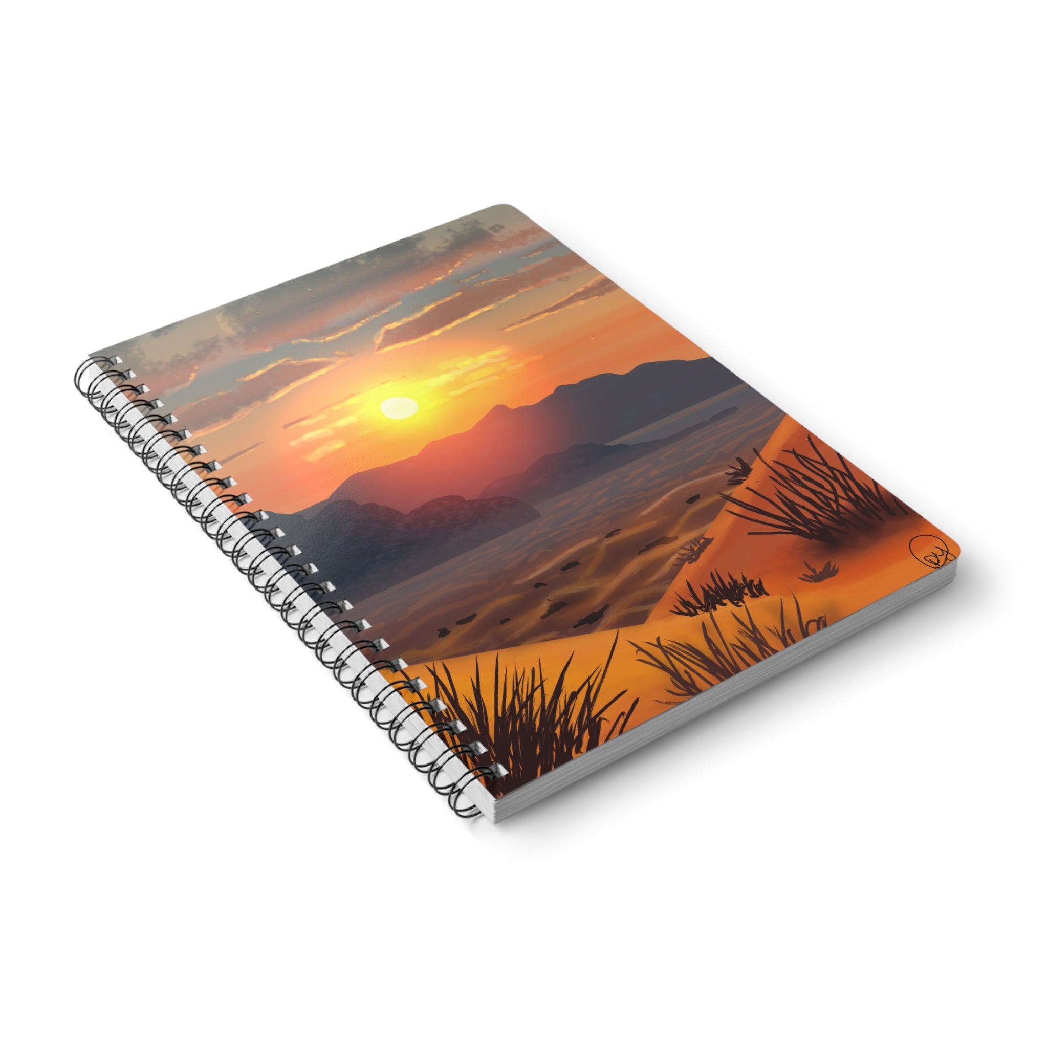 Sunset Desert A5 Wirobound Notebook — Lined Journal for Travel Notes & Daily Planning