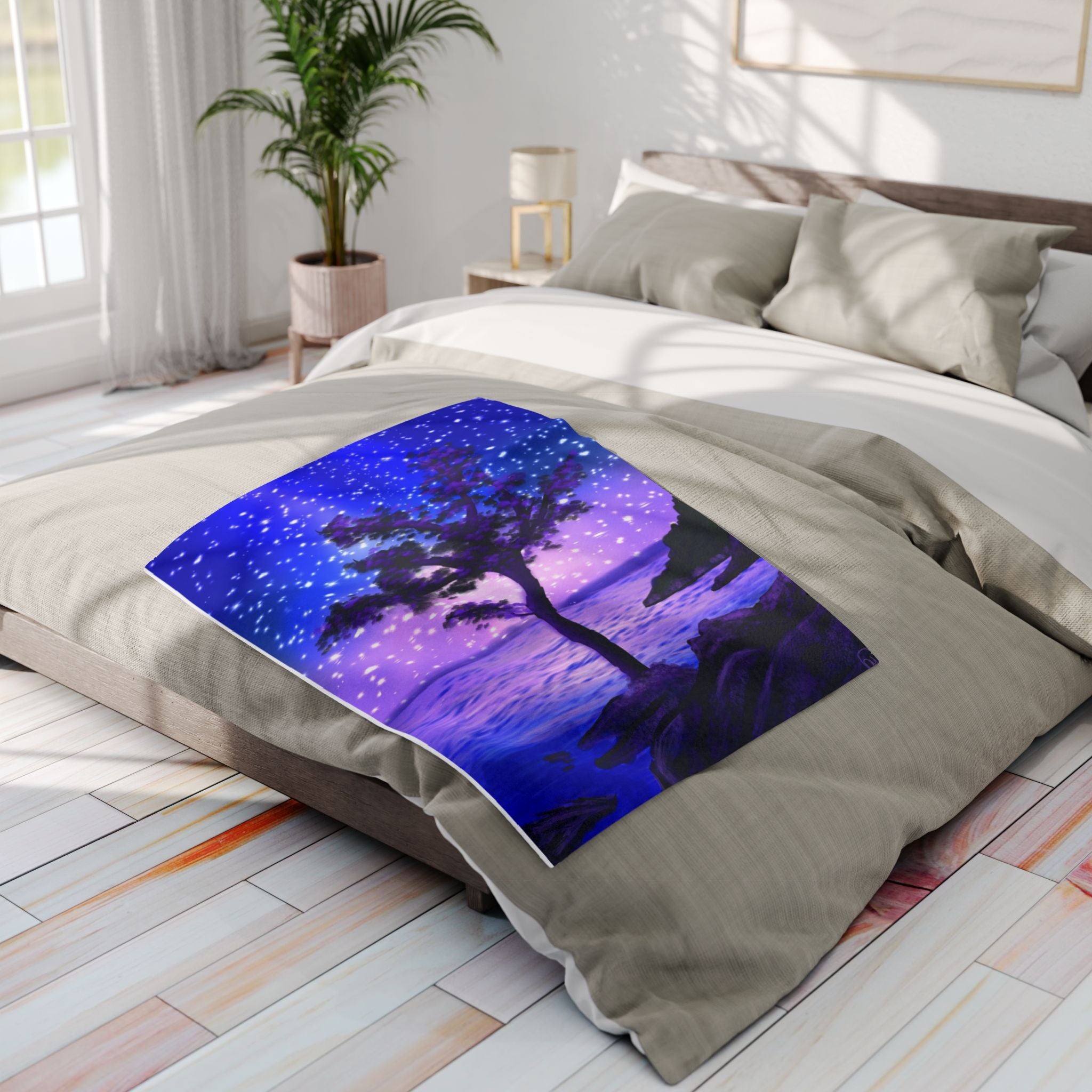 Arctic Fleece Blanket — Starry Night Coastal Tree Throw