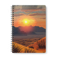 Sunset Desert A5 Wirobound Notebook — Lined Journal for Travel Notes & Daily Planning