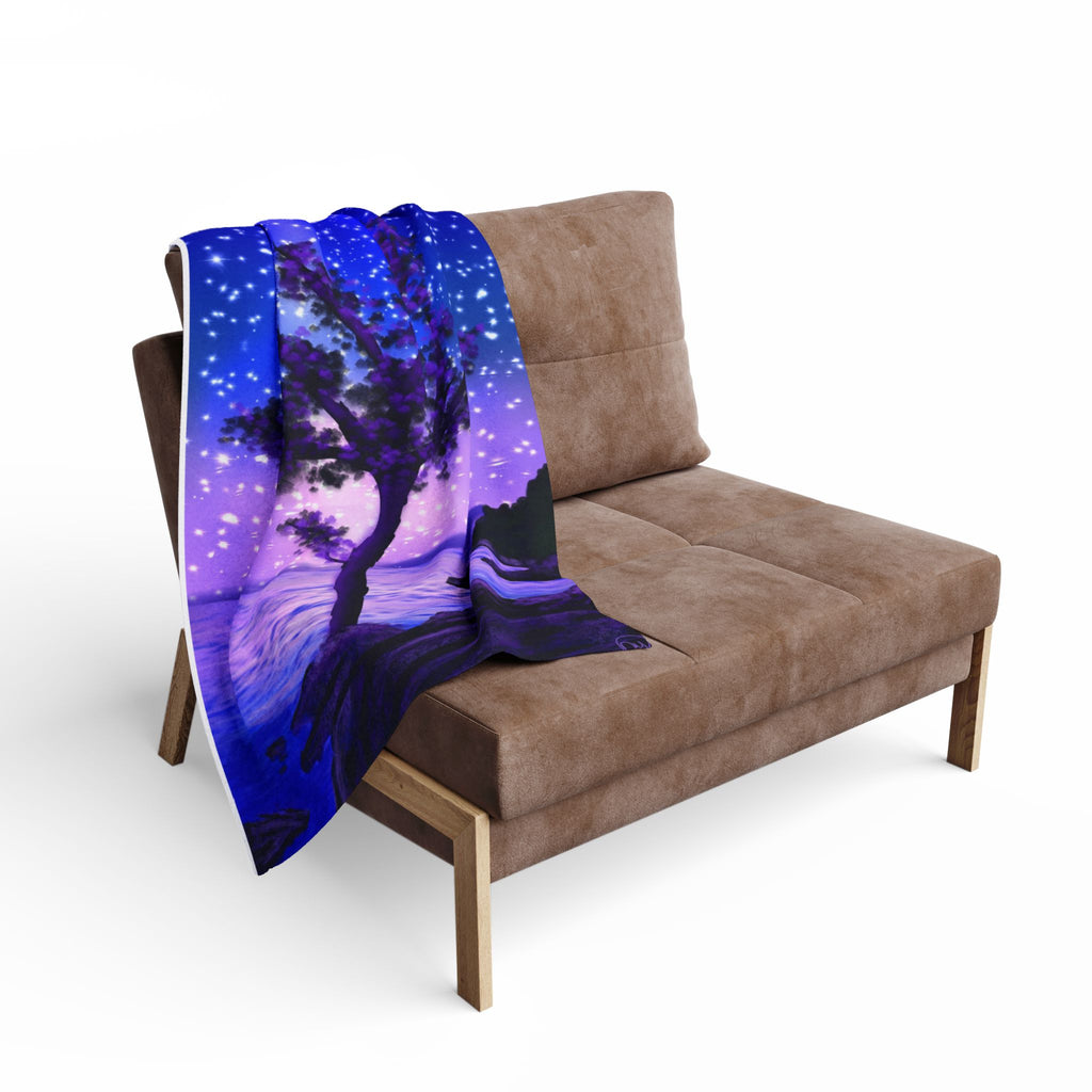 Arctic Fleece Blanket — Starry Night Coastal Tree Throw