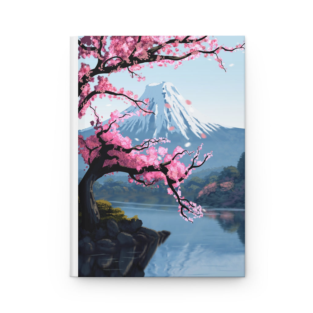 Cherry Blossom Mountain Hardcover Journal — Scenic Sakura Notebook for Travel, Reflection & Sketching