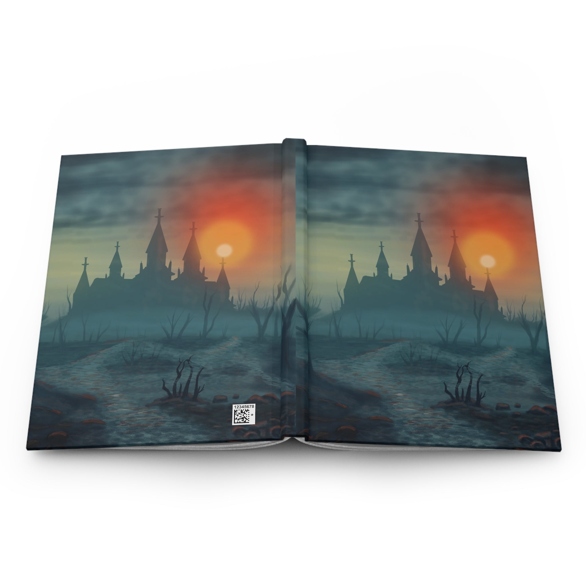Haunted Castle Hardcover Journal — Gothic Sunset Writing Notebook