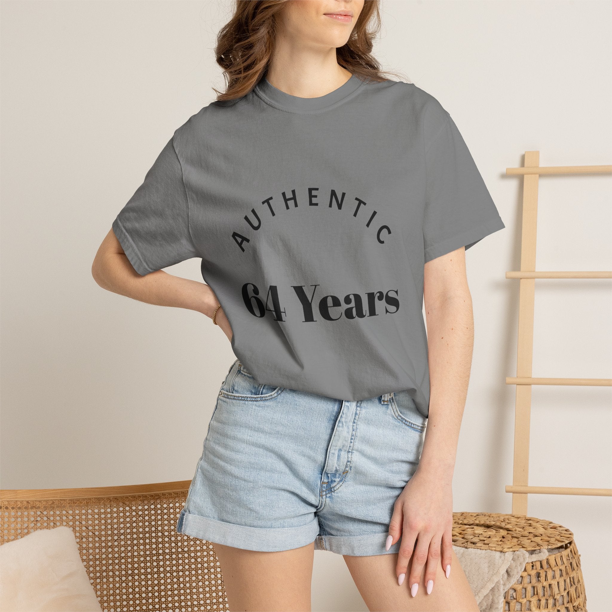 T-Shirt — "Authentic 64 Years" with Enchanted Mushroom Back Art