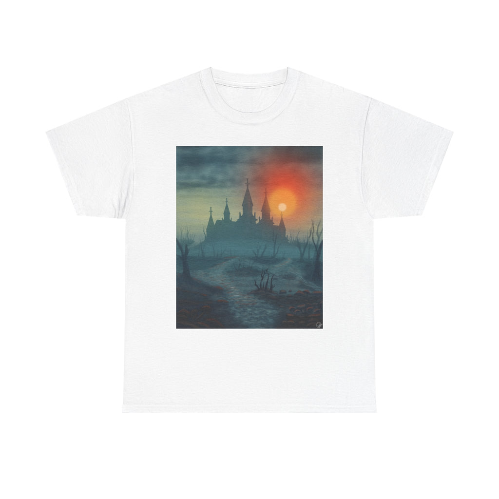 Castle Sunset T‑Shirt — Moody Gothic Landscape Tee