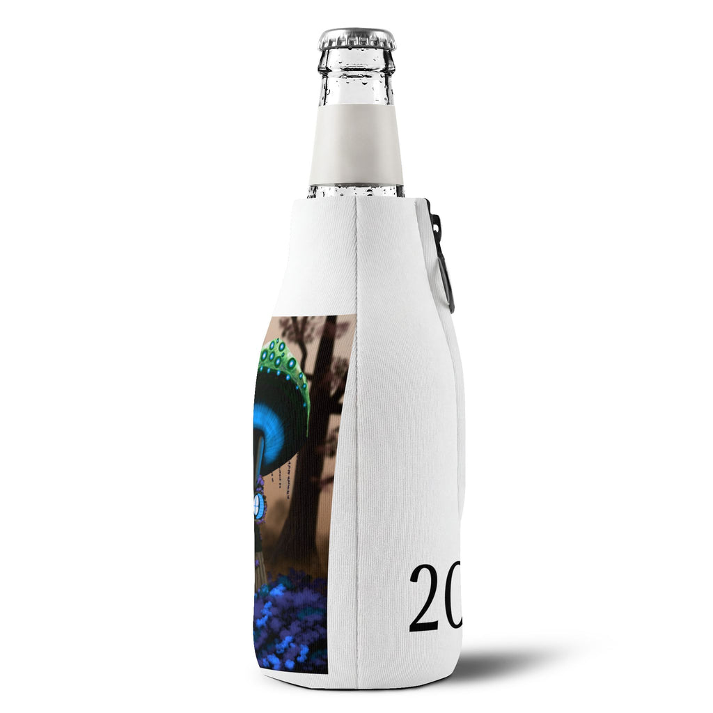 Mushroom Glow Zip-Up Bottle Cooler Sleeve — 2026 Insulated Can Koozie