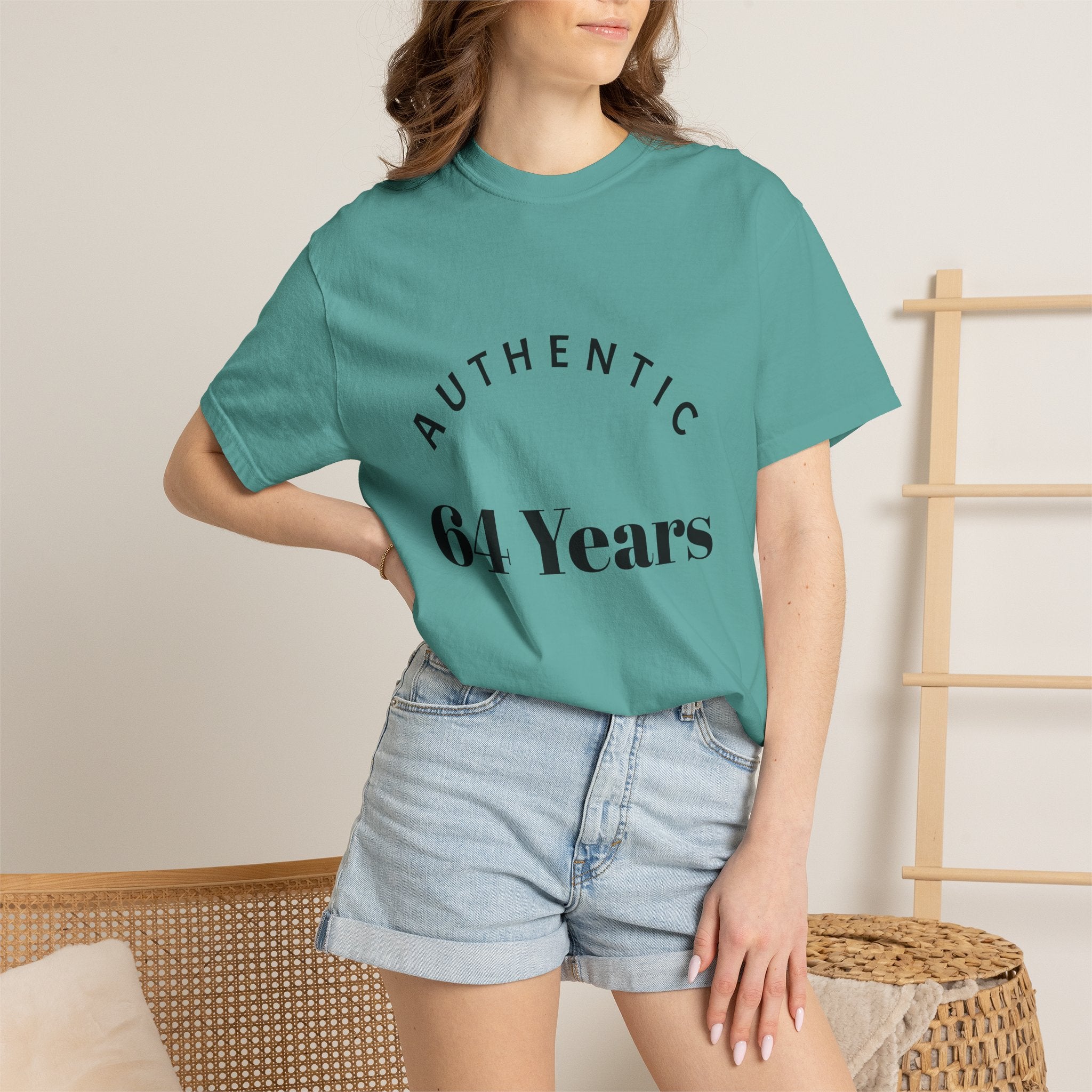 T-Shirt — "Authentic 64 Years" with Enchanted Mushroom Back Art
