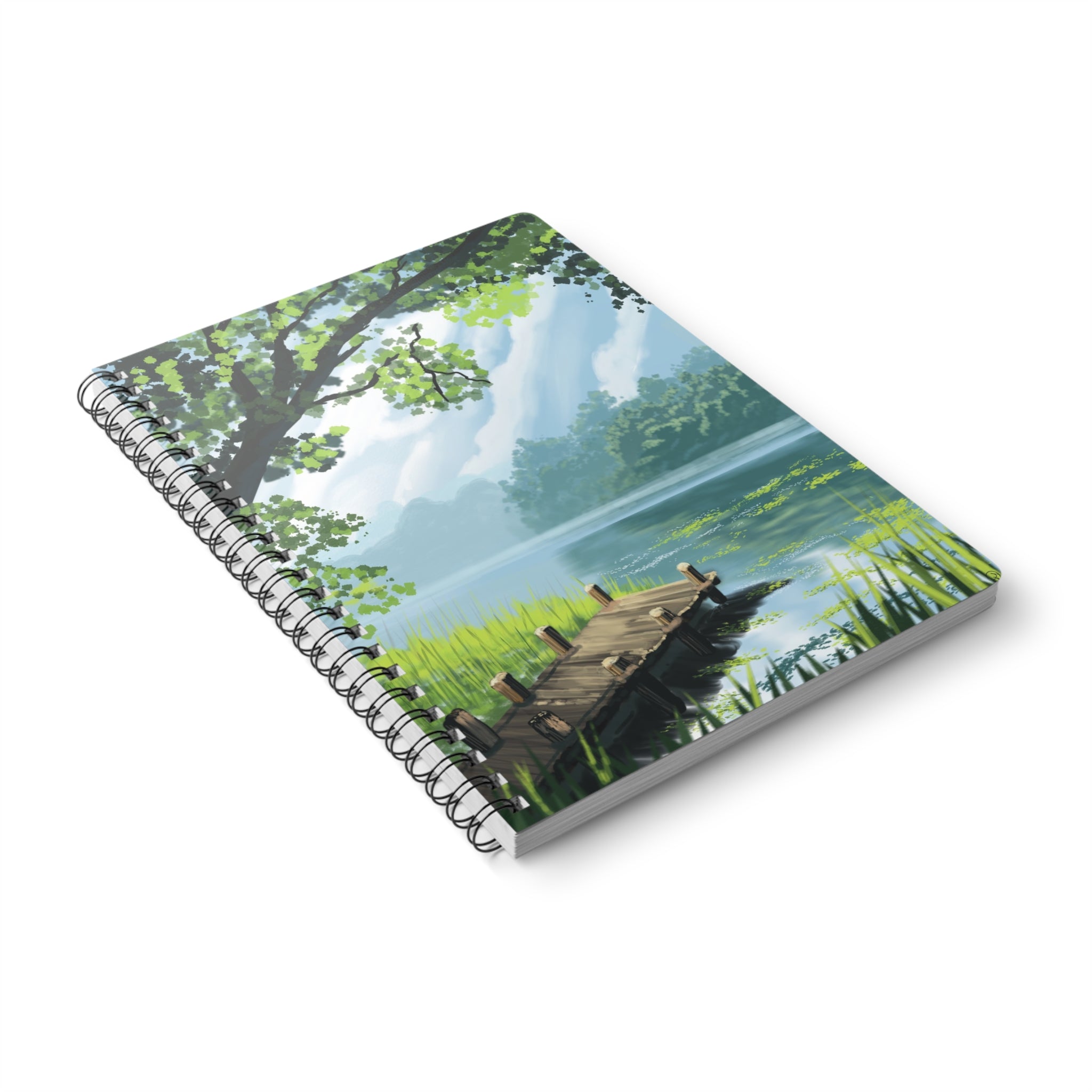 Lakefront Dock A5 Notebook — Serene Nature Journal (Wirobound Softcover)