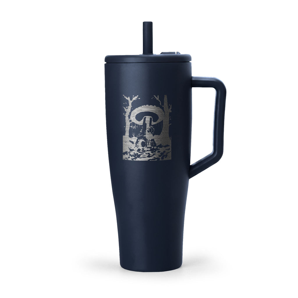 40oz Engraved Insulated Tumbler with Handle — Mushroom Forest Design