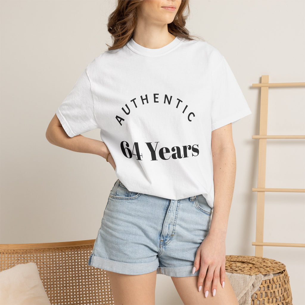 T-Shirt — "Authentic 64 Years" with Enchanted Mushroom Back Art