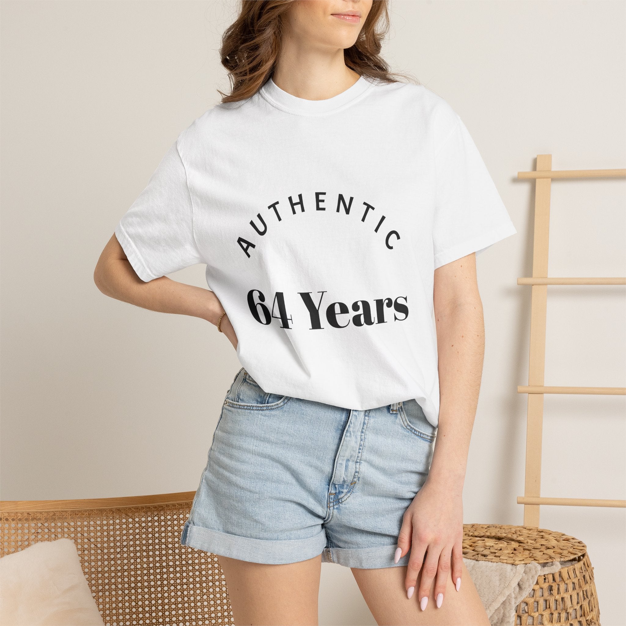 T-Shirt — "Authentic 64 Years" with Enchanted Mushroom Back Art
