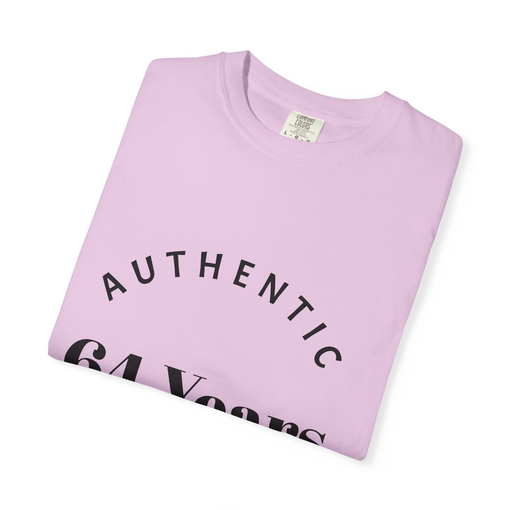 T-Shirt — "Authentic 64 Years" with Enchanted Mushroom Back Art