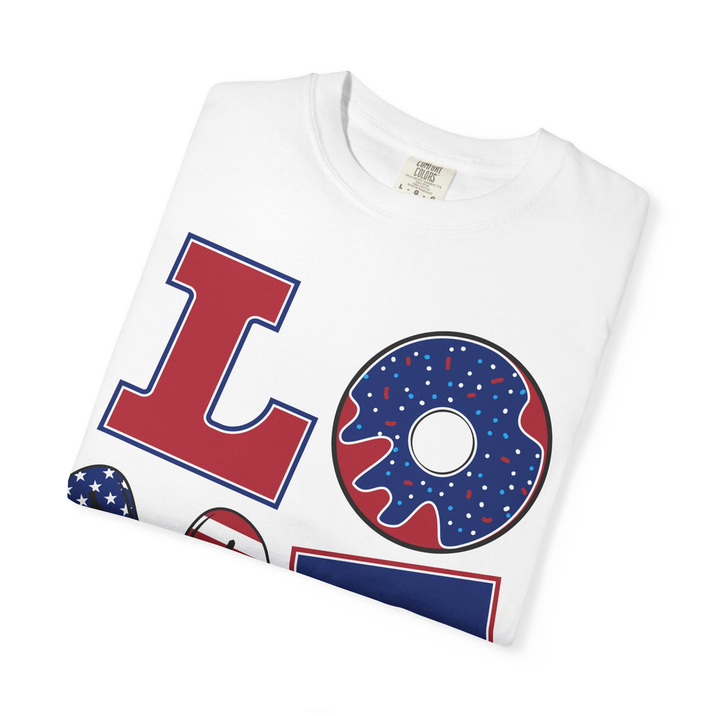 Patriotic "LOVE" T-Shirt — American Flag Fourth of July Tee