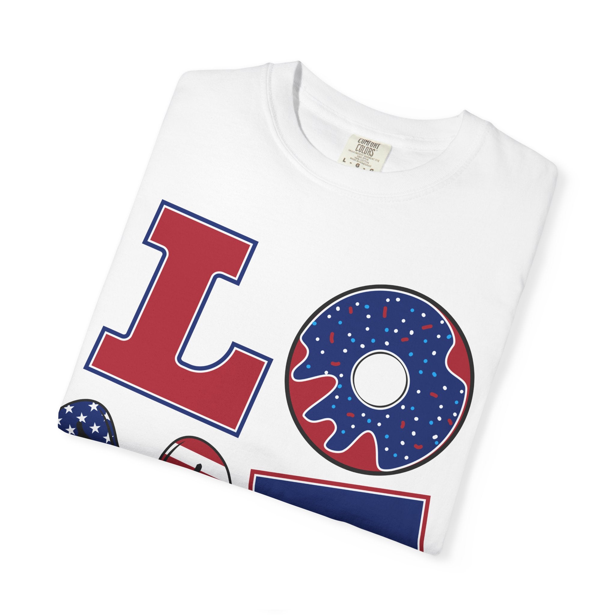 Patriotic "LOVE" T-Shirt — American Flag Fourth of July Tee