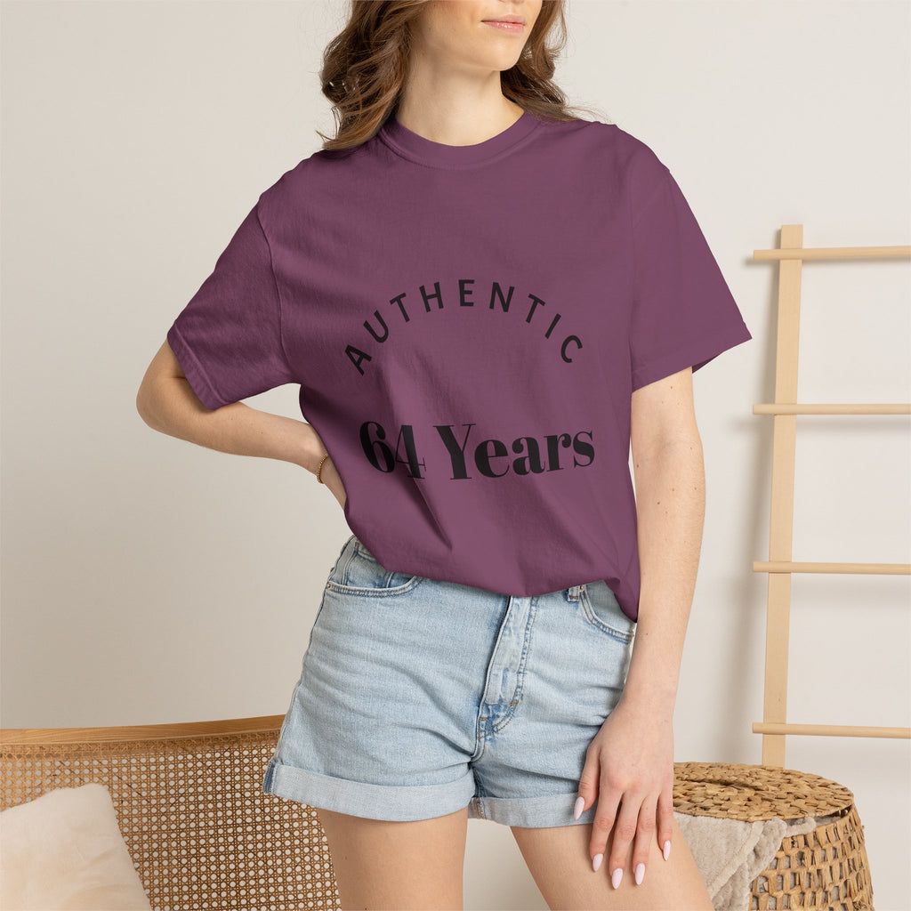 T-Shirt — "Authentic 64 Years" with Enchanted Mushroom Back Art