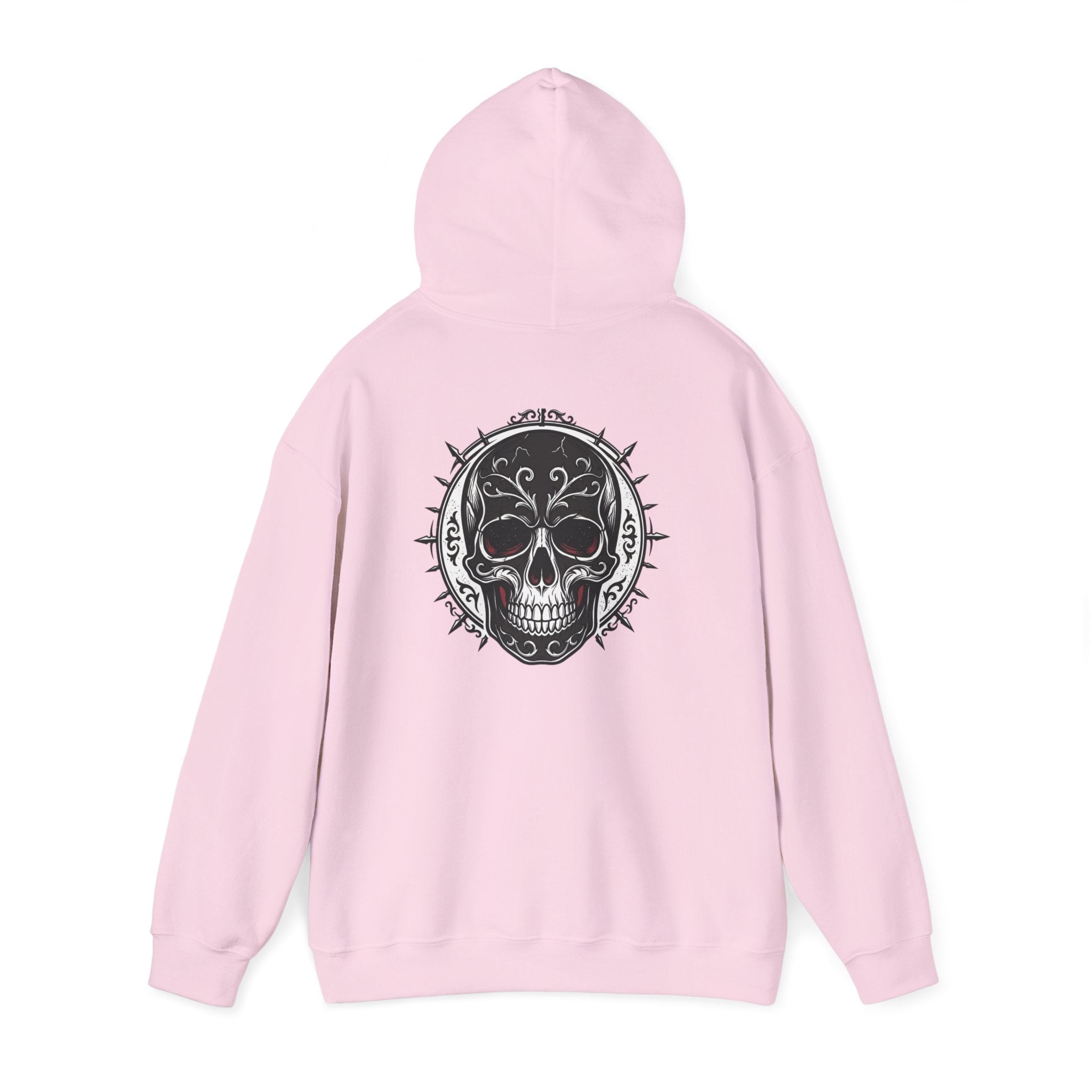 Skull & Rose Hoodie — Gothic Skull Rose Graphic Hooded Sweatshirt