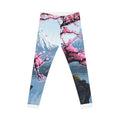 Cherry Blossom Mountains Leggings — Scenic Sakura All-Over Print