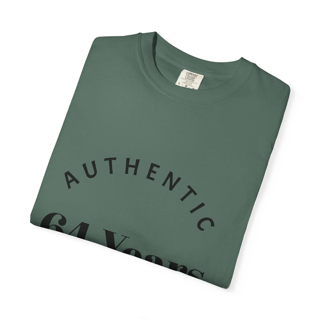 T-Shirt — "Authentic 64 Years" with Enchanted Mushroom Back Art