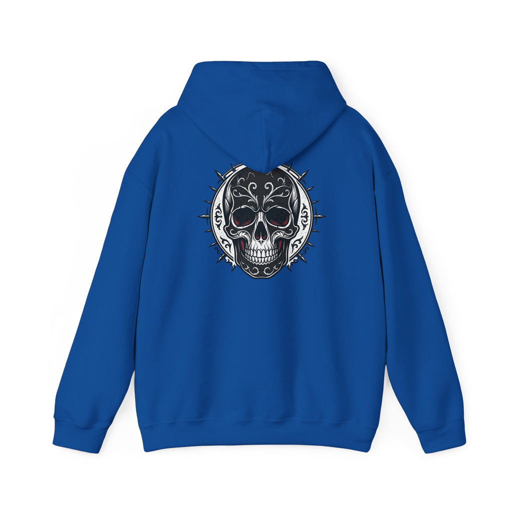 Skull & Rose Hoodie — Gothic Skull Rose Graphic Hooded Sweatshirt