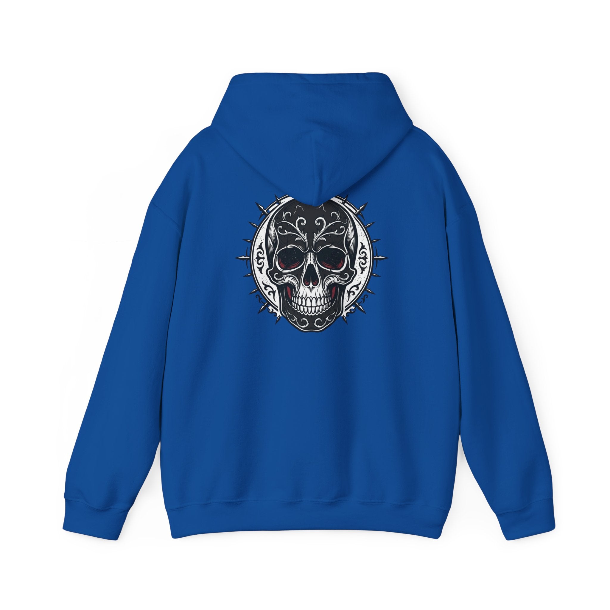 Skull & Rose Hoodie — Gothic Skull Rose Graphic Hooded Sweatshirt